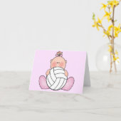 リル·バレーボール·ガール·カ空白のード カード (黄色い花)