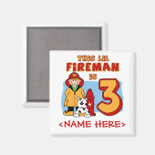 リル・ファイアマン3歳の誕生日 マグネット (正面/裏面)