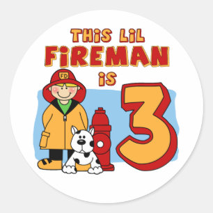 リル・ファイアマン3歳の誕生日 ラウンドシール
