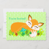 リル・フォクシー・キュー - かわいいベビーフォックスのカスタム招待状 招待状 (裏面)