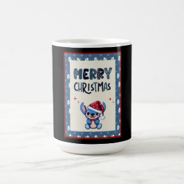 リル・ブルーかわいこちゃんが「メリークリスマス」と言う コーヒーマグカップ