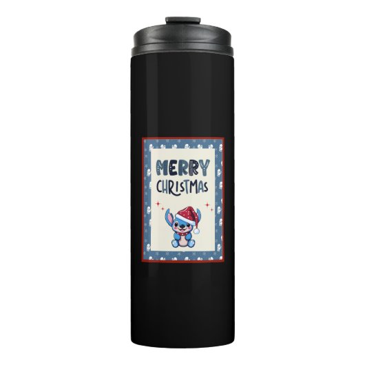 リル・ブルーかわいこちゃんが「メリークリスマス」と言う タンブラー (正面)