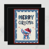 リル・ブルー・キューティーが「メリークリスマス」と言う 招待状 (正面/裏面)