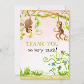 リル・モンキー、女の子の誕生ありがとうノート ノートカード (正面)