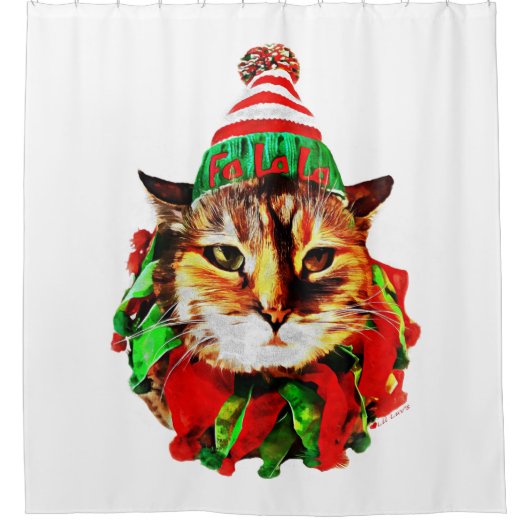 リルLoveのクリスマスシャワーカーテン シャワーカーテン (正面)