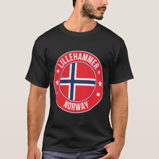 リレハンメル ノルウェー 街 Tシャツ (正面)