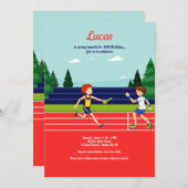 リレーの誕生日パーティーへの招待 招待状 (正面/裏面)