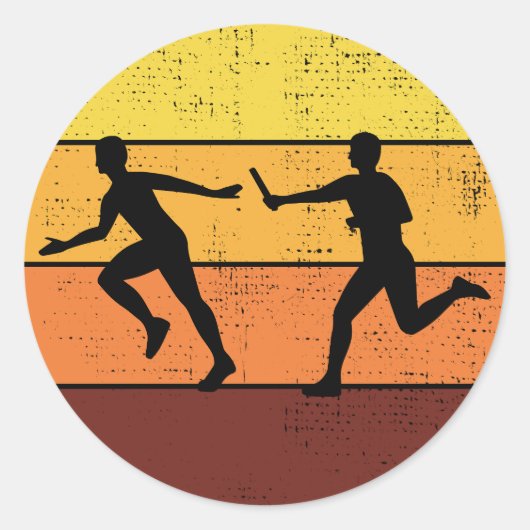 リレー走レースアスリートトラックとフィ走ールド ラウンドシール (正面)