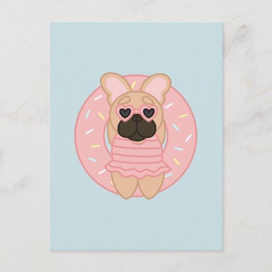 リロリラックスマの夏のポーンフランスのドブルドッグ ポストカード (正面)