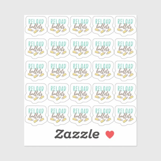 リロードブレットアンモガン射撃、 発砲範囲プランナー シール (シート)