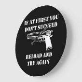 リロード銃 ラージ壁時計 (傾斜)