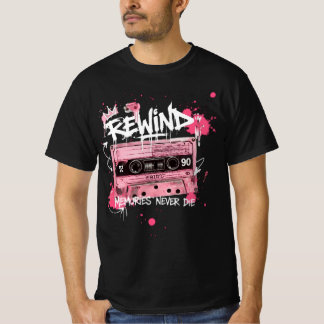 リワインド カセットテープ グラフィティ | 思い出は消えない Tシャツ