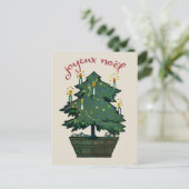 リワークヴィンテージクリスマスツリーJoyeux Noel ポストカード (スタンド正面)