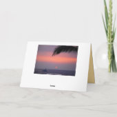 リンのハワイのハッピーバースデーの熱帯日没 カード (裏面)