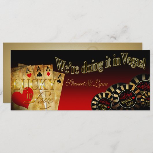 リンのMETALLIC ICE ラスベガス デラックス ウェディング 招待状 (正面/裏面)