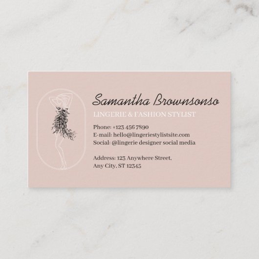 リンエレガントグガーリーフェミニンミニマルリーファッション 名刺 (裏面)