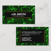 リンエレガントグリーン静脈を持つ黒大理石 名刺 (正面/裏面)