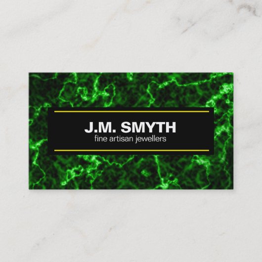 リンエレガントグリーン静脈を持つ黒大理石 名刺 (正面)