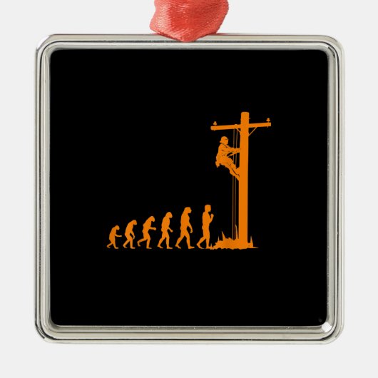 リンカッコいいマユニークン電気技師ギフトの進化 メタルオーナメント (正面)