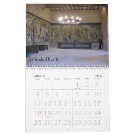 リンカンシャー州 カレンダー (1月 2026)