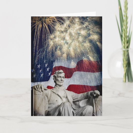 リンカーンおよび花火 カード (正面)