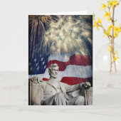 リンカーンおよび花火 カード (黄色い花)