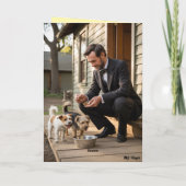 リンカーンが犬の散歩 カード (裏面)