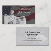 リンカーンと国旗 名刺 (正面/裏面)