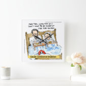 リンカーンと朝食を面白い壁掛け時計 スクエア壁時計 (ホーム)