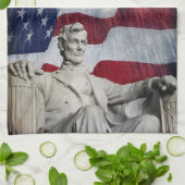 リンカーンと花火 キッチンタオル (折り畳み)