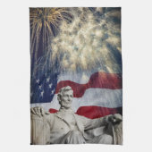 リンカーンと花火 キッチンタオル (縦)