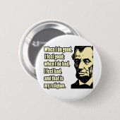 リンカーンのよく悪い宗教の引用文 缶バッジ (正面&裏面)