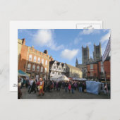 リンカーンのクリスマスの市場 シーズンポストカード (正面/裏面)