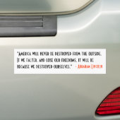 リンカーンの引用文1 バンパーステッカー (車上)