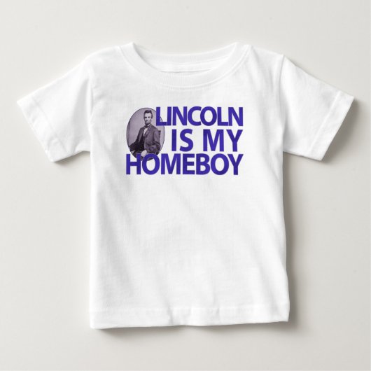 リンカーンは私の家の男の子 ベビーTシャツ (正面)