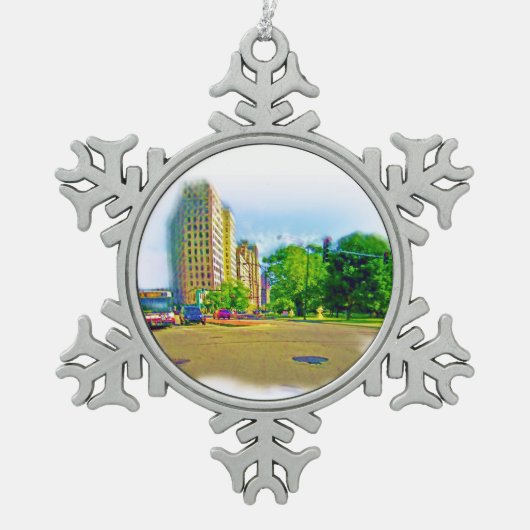 リンカーンアベニュー スノーフレークピューターオーナメント (正面)