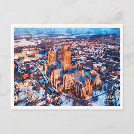 リンカーンイングランド美しい水彩風景 ポストカード