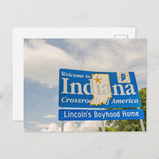 リンカーンズ・ボイフードホーム – ようこそインディアナサイン ポストカード (正面/裏面)