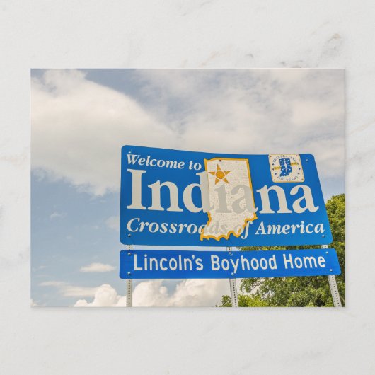 リンカーンズ・ボイフードホーム – ようこそインディアナサイン ポストカード (正面)