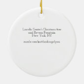 リンカーンセンターのクリスマスツリー – セラミックオーナメント (裏面)