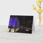 リンカーンセンターNYCニューヨークのナイトライト写真 カード (黄色い花)