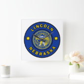 リンカーンネブラスカ スクエア壁時計 (ホーム)