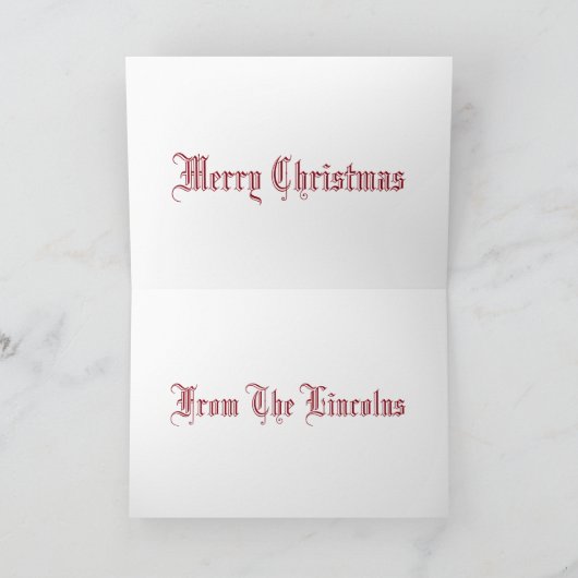 リンカーン一家からのクリスマスメッセージ シーズンカード (内部)