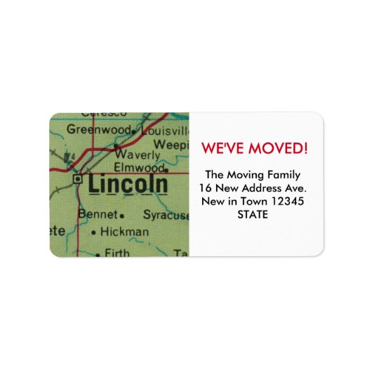 リンカーン引っ越しましたラベル ラベル (正面)