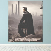 リンカーン記念碑は気候管理について書かれている。 キャンバスプリント (インサイチュ (ウッドフロア))