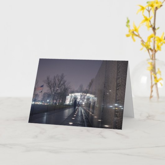 リンカーン記念館と記念ベトナムの退役軍人 カード (黄色い花)