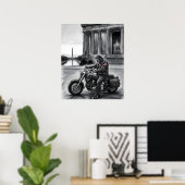 リンカーン記念館のバイクライダー ワシントン記念塔 ポスター (ホームオフィス)