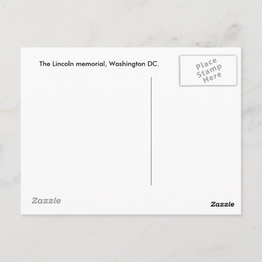 リンカーン記念館のポストカード ポストカード (裏面)