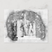 リンカーン記念館の水彩画 ポストカード (正面)