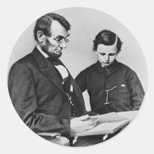 リンカーン読大統領は息子のタッドと1864年 ラウンドシール (正面)